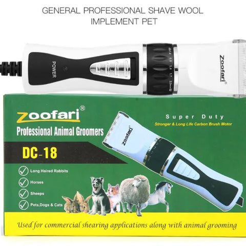 Zoofari professional animal groomer with packaging on a white background