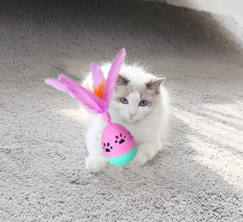 Ball with Feather Cat Toy additional view