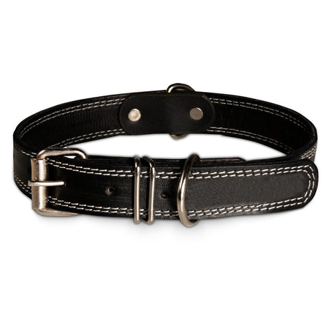 Black Leather Dog Collar