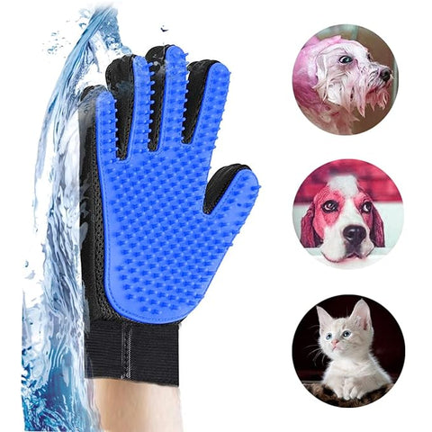 Blue Plastic Pet Grooming Gloves additional view