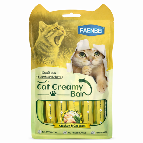 Faenbei Cat Creamy Treat Chicken and Cat Grass 75g