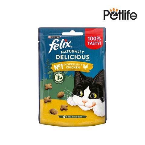 Felix Naturally Delicious Chicken and Catnip Adult Cat Treats 50g