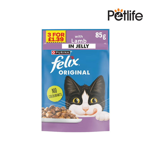Felix Original Adult Cat Wet Food Lamb in Jelly 85g