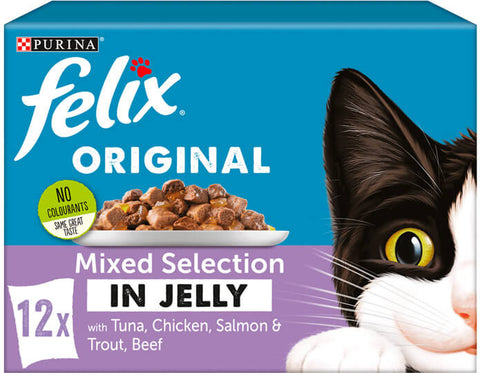 Felix Cat Food Mixed Selection in Jelly Pouch 85g