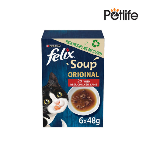 Felix Soup Original Beef Chicken and Lamb Pouch 48g