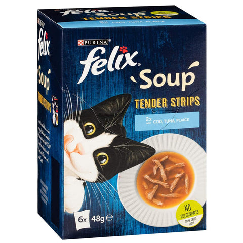 Felix Soup Tender Strips Cod Tuna and Plaice Pouch 48g