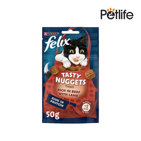 Felix Tasty Nuggets Adult Cat Treats Beef and Lamb 50g