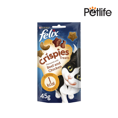 Felix Crispies Adult Cat Treats with Beef and Chicken - 45g