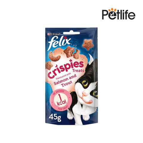 Felix Crispies Adult Cat Treats with Salmon & Trout - 45g