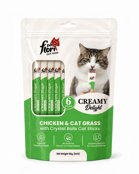 Flori Pet Creamy Cat Treat Chicken and Cat Grass 90g