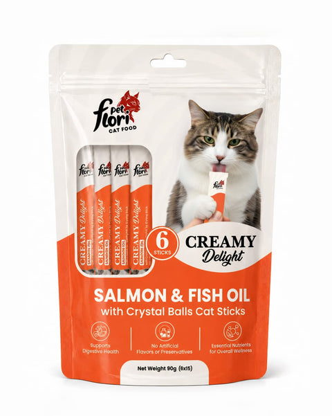 Flori Pet Creamy Cat Treat Salmon and Fish Oil 90g