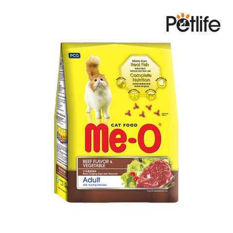 Me-O Adult Dry Cat Food Beef and Vegetables