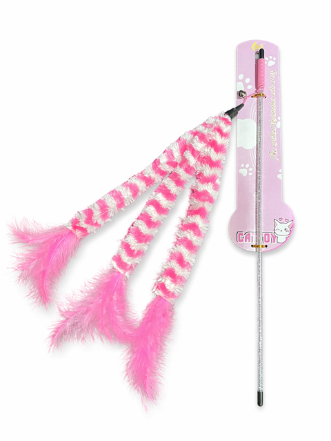 Multiple Fur Tail Stick Cat Toy
