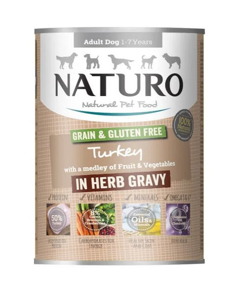 Naturo Adult Dog Grain And Gluten Free Turkey Wet Food Can