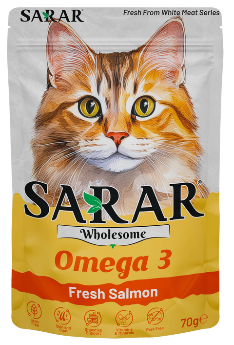 SARAR Wet Cat Pouch Fresh Salmon Omega 3 70g