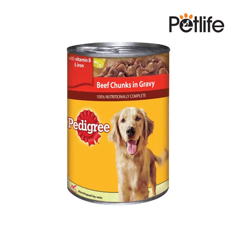 Pedigree Canned Beef Chunks in Gravy for Dogs, 400g