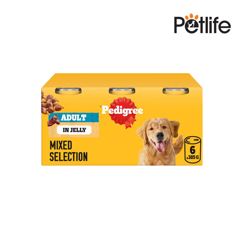 Pedigree Dog Tin Cans Mixed Selection in Jelly 6x385g