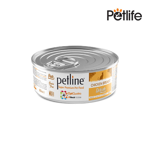 PETLINE ADULT CAT WET FOOD CHICKEN TIN 80G
