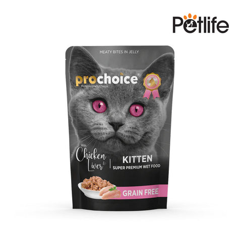 Prochoice Chicken and Liver chunks in Jelly for Kittens