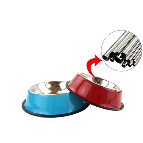 Colour Steel Feeding Bowl For Cats and Dogs