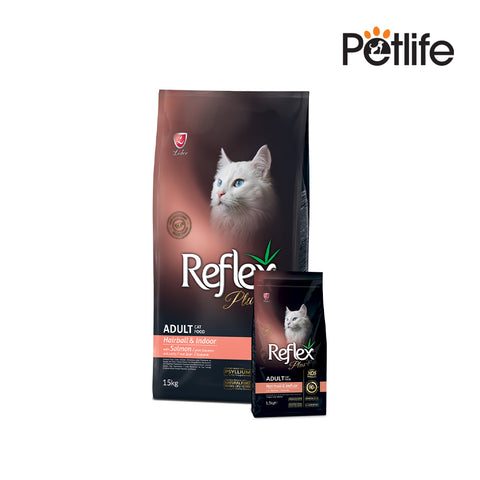 Reflex Plus Hairball and Indoor Cat Food with Salmon 1.5kg