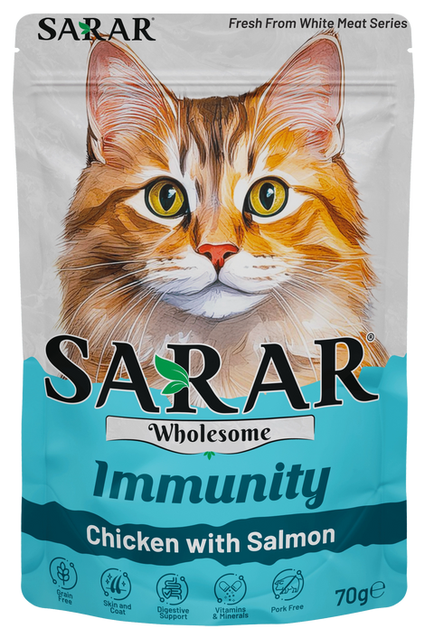 Sarar Adult Wet Cat Food Chicken with Salmon Immunity 70g