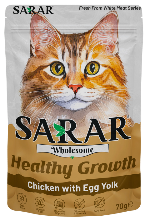 Sarar Chicken with Egg Yolk Healthy Growth Wet Cat Pouch 70g