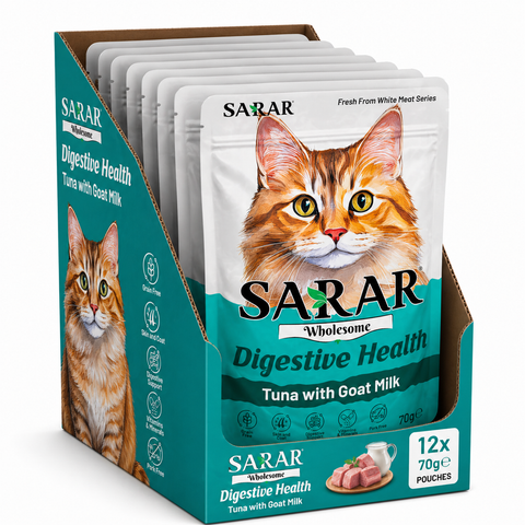 Sarar Wet Cat Food Tuna with Goat Milk Digestive Health 70g 12 Pack