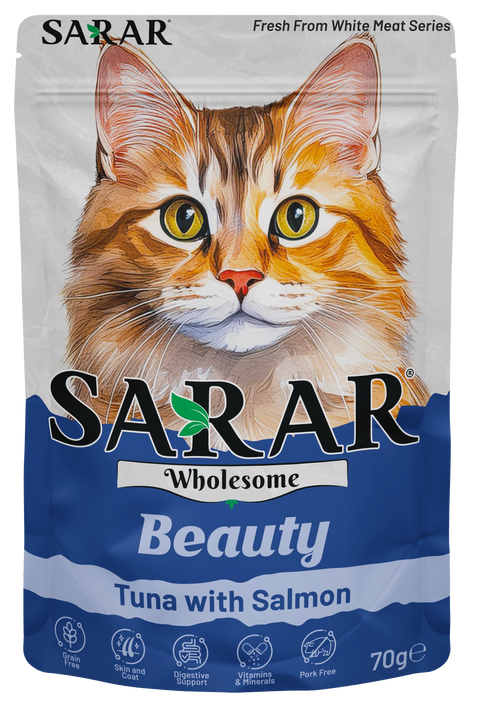 Sarar Tuna with Salmon Beauty Wet Cat Pouch 70g