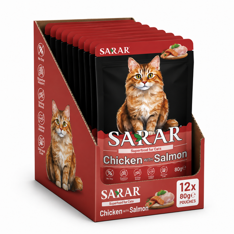 Sarar Wet Cat Food Chicken with Salmon 80g 12 Pack