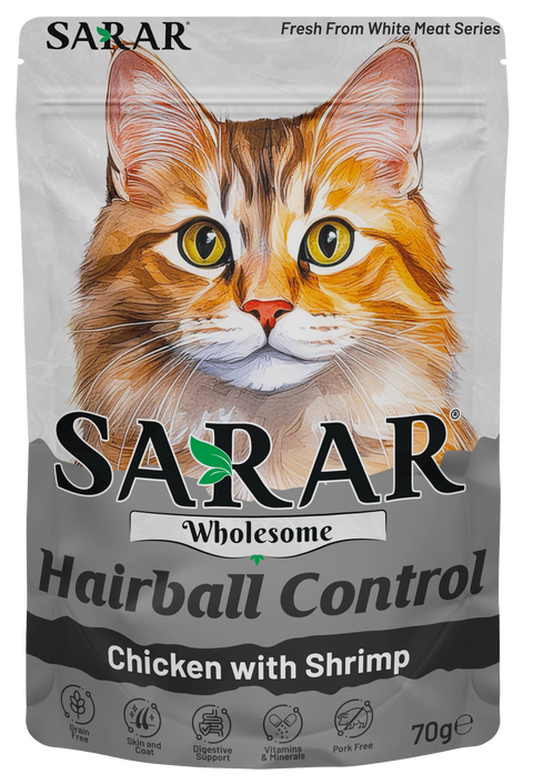 Sarar Wet Cat Food Chicken with Shrimp Hairball Control 70g