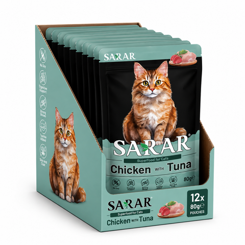 Sarar Wet Cat Food Chicken with Tuna 80g 12 Pack