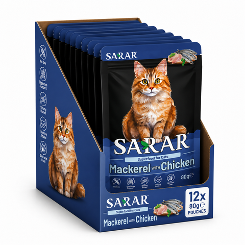 Sarar Wet Cat Food Mackerel with Chicken 80g 12 Pack