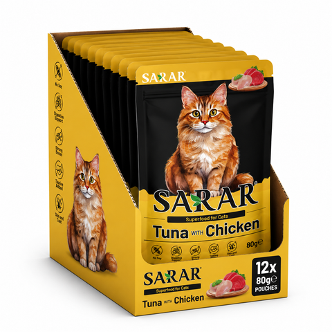 Sarar Wet Cat Food Tuna with Chicken 80g 12 Pack