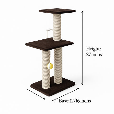 Three-Level Rectangular Base Cat Scratcher additional view