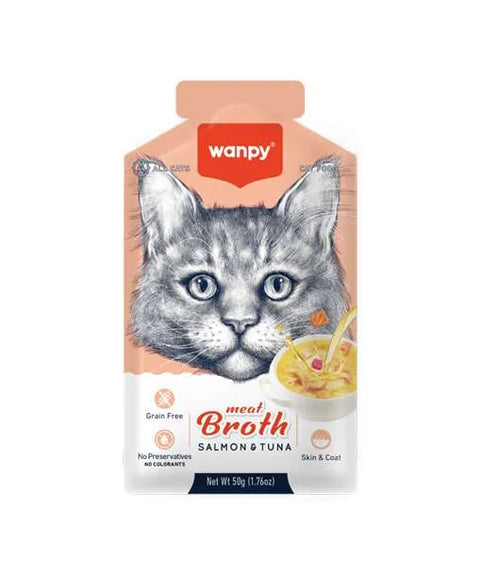 Wanpy Adult Cat Soup Meat Broth Tuna and Salmon 50g