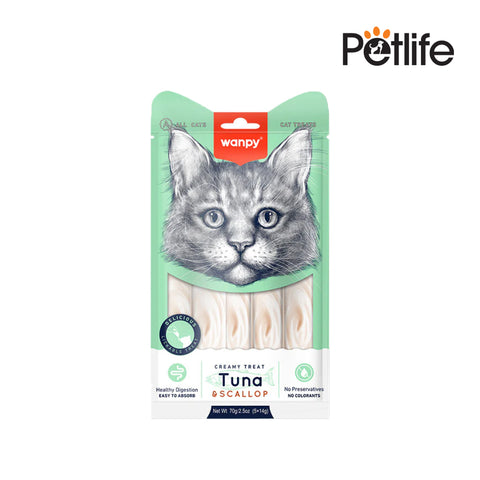 Wanpy Creamy Cat Treats Tuna and Scallop 70g