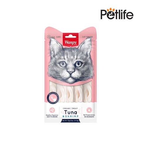 Wanpy Creamy Cat Treats Tuna and Shrimp 70g