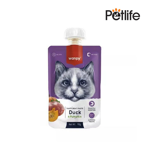 Wanpy Cat Lickable/ Creamy Treats With Duck & Pumpkin - 90G