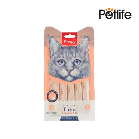 Wanpy Creamy Treats With Tuna & Salmon 5 Sticks Pack - 70g