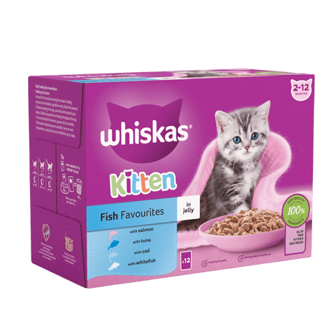 WHISKAS Kitten Fish Favourites Wet Cat Food Pouches in Jelly 85g
