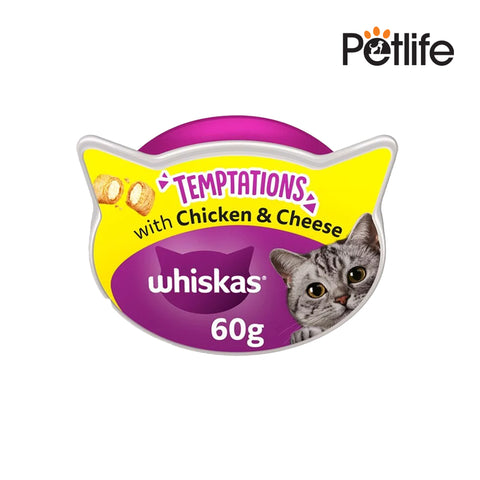 WHISKAS Temptations with Chicken and Cheese – 60g