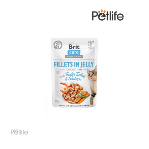 Brit Care Cat Pouch Tender Turkey & Shrimps in Jelly